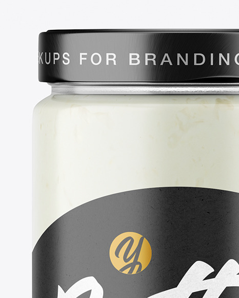 Сlear Glass Jar with Coconut Butter Mockup PSD #2