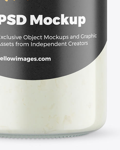 Сlear Glass Jar with Coconut Butter Mockup PSD #1