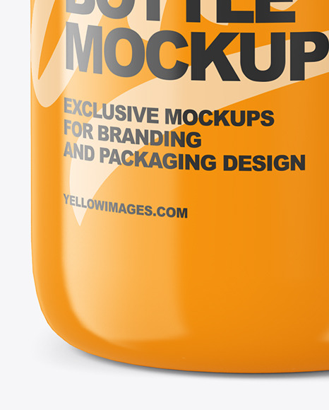 400ml Glossy Plastic Bottle Mockup PSD #1