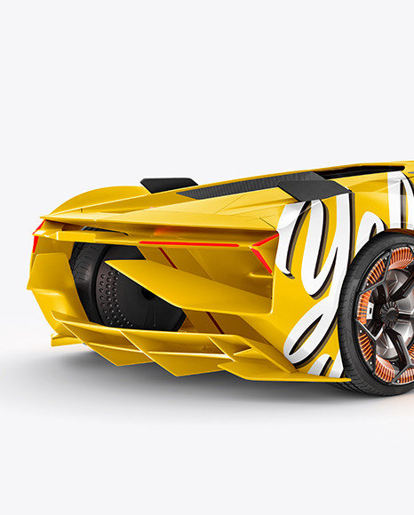 Super Car Mockup   Back Half Side View PSD #6