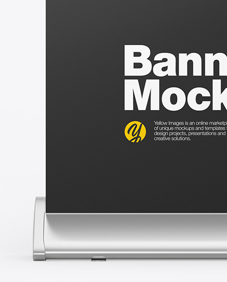 Metallic Roll up Banner Mockup PSD #2