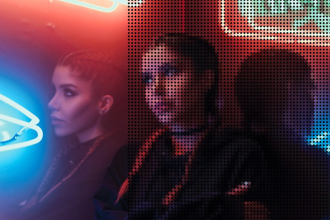 Matrix Dot Effect for on Yellow Images Creative Store