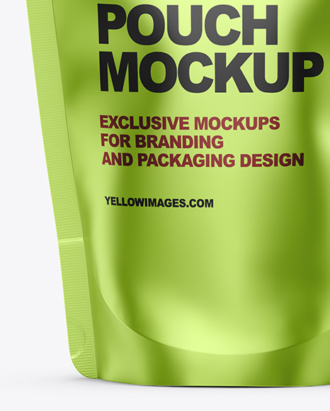 Download Metallic Stand Up Pouch Mockup In Pouch Mockups On Yellow Images Object Mockups