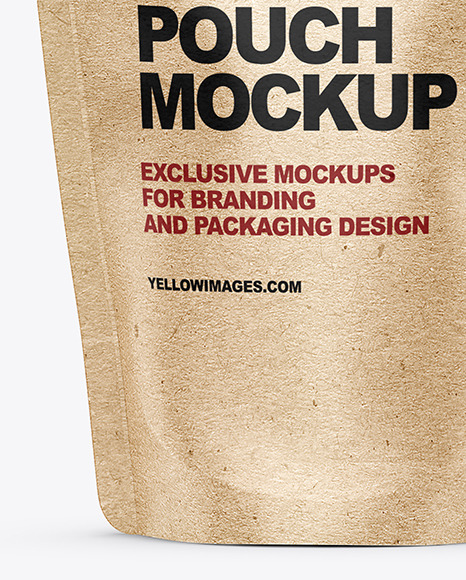 Download Kraft Stand Up Pouch Mockup In Pouch Mockups On Yellow Images Object Mockups