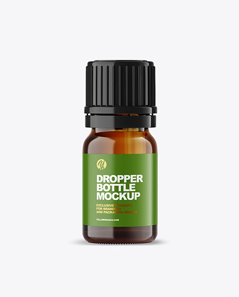Amber Glass Dropper Bottle Mockup PSD #2