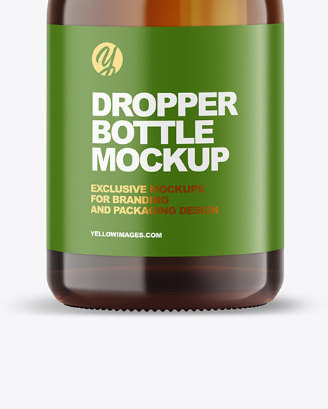 Amber Glass Dropper Bottle Mockup PSD #6