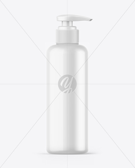 Glossy Soap Bottle w/ Pump Mockup