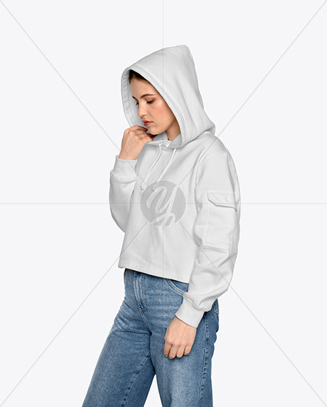 Girl In A Hoodie Mockup In Apparel Mockups On Yellow Images Object Mockups