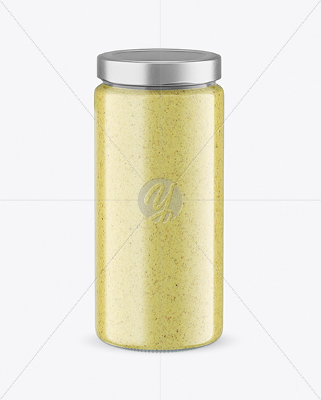 Сlear Glass Jar with Creamy Spread Mockup