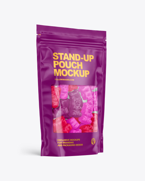 Stand up Pouch with Gummies Mockup PSD #2