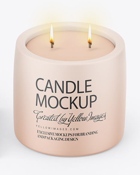 Matte Candle W  Paper Box Mockup PSD #7
