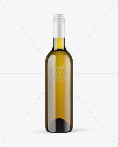 Antique Green Glass White Wine Bottle with Screw Cap Mockup