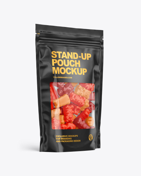 Stand up Pouch with Gummies Mockup PSD #2