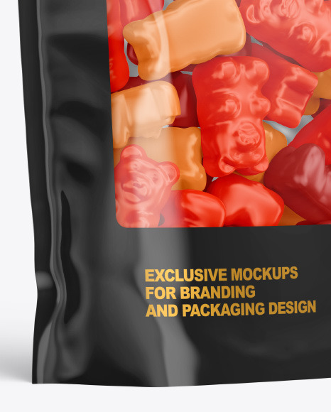 Stand up Pouch with Gummies Mockup PSD #5