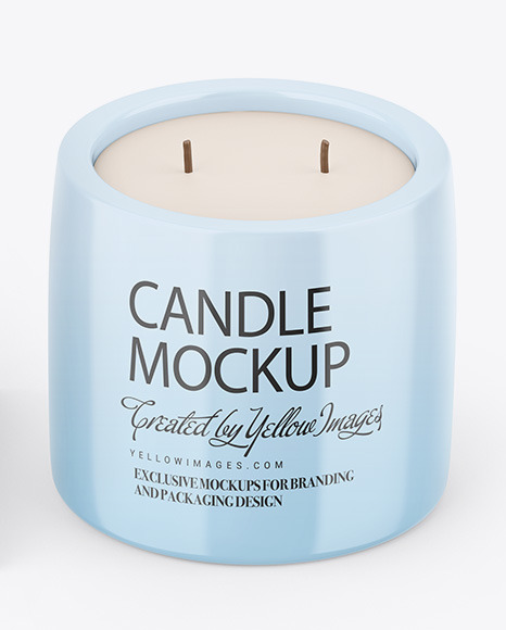 Glossy Candle W  Paper Box Mockup PSD #5