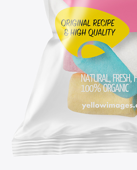 Download Plastic Bag With Marshmallows Mockup In Bag Sack Mockups On Yellow Images Object Mockups