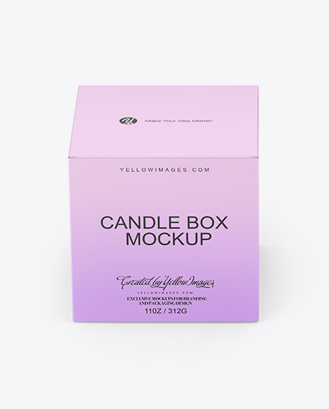Glossy Metallic Candle W  Paper Box Mockup PSD #2