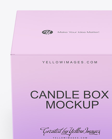 Glossy Metallic Candle W  Paper Box Mockup PSD #1