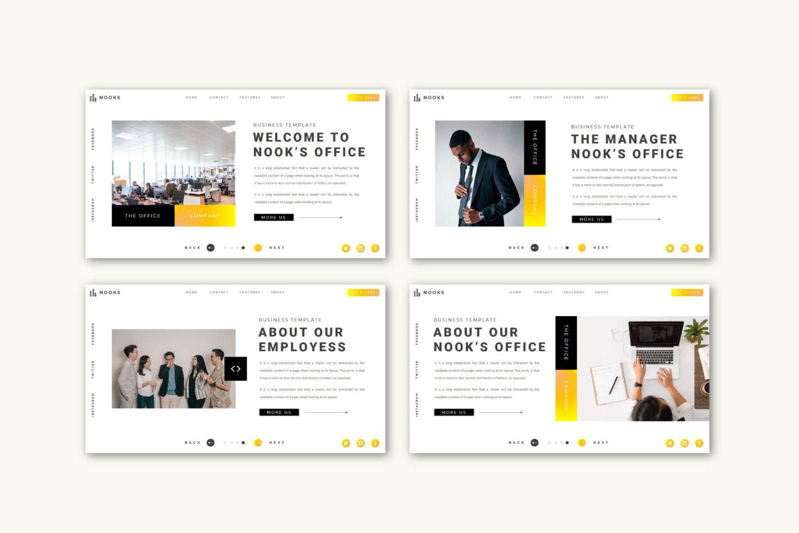 NOOK'S Google Slides on Yellow Images Creative Store