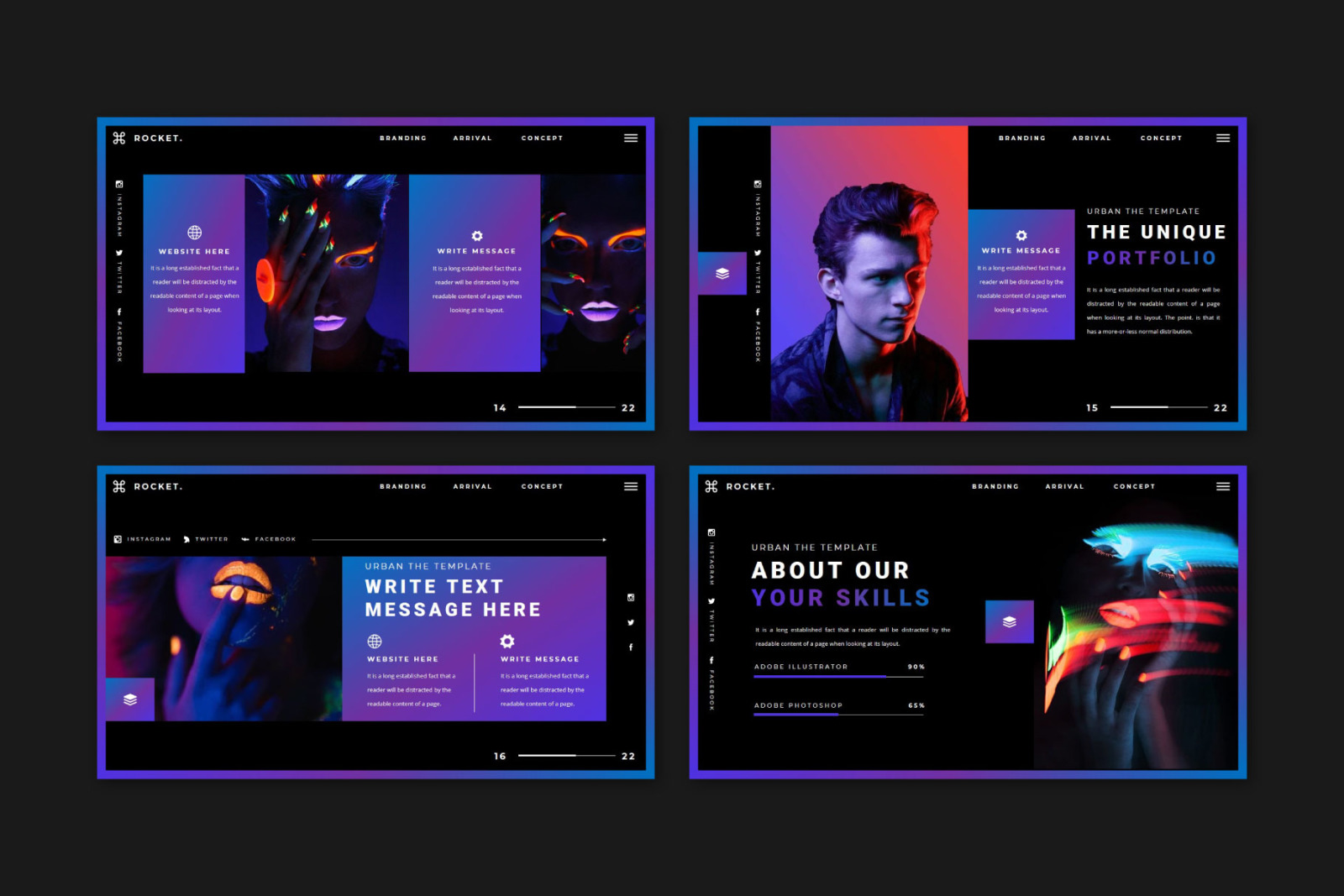 ROCKET Keynote Template on Yellow Images Creative Store