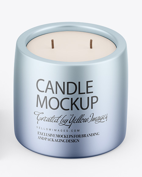 Matte Metallic Candle W  Paper Box Mockup PSD #6