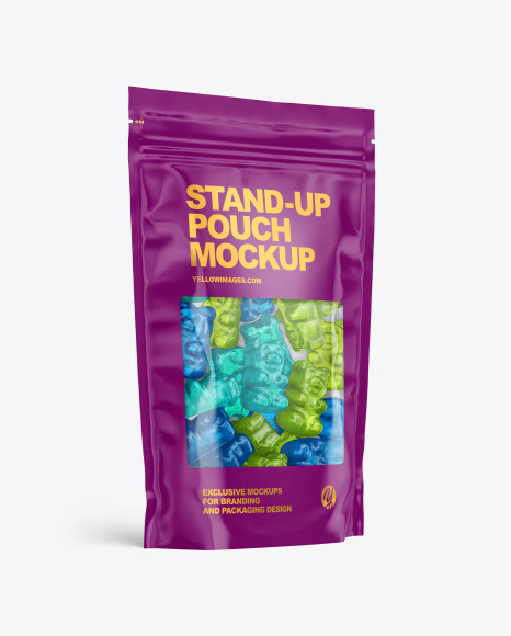 Stand up Pouch with Gummies Mockup PSD #2
