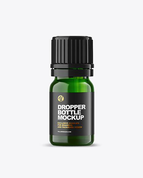 Green Glass Dropper Bottle Mockup PSD #2