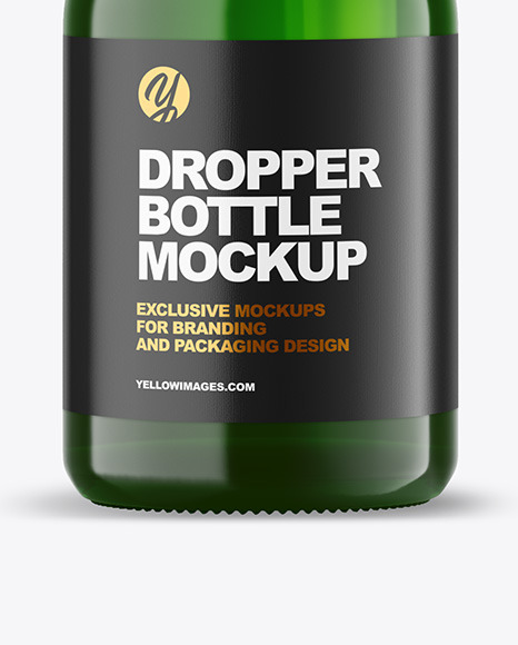 Green Glass Dropper Bottle Mockup PSD #6
