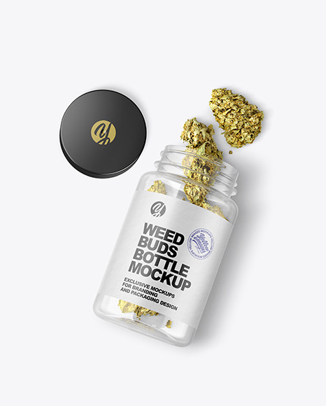 Clear Jar w/ Weed Buds Mockup