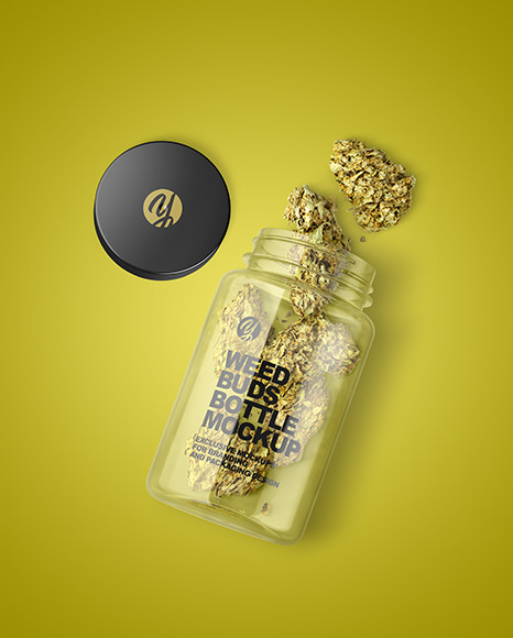 Clear Jar w/ Weed Buds Mockup