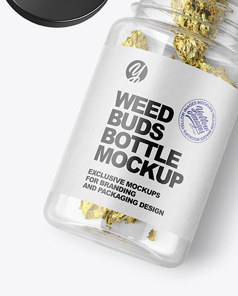 Download Clear Jar W Weed Buds Mockup Yellow Author