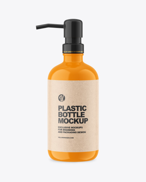 Glossy Plastic Bottle w  Pump Mockup PSD #2