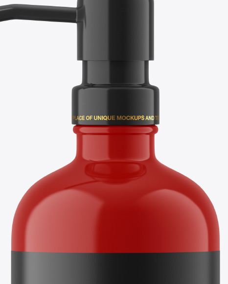 Glossy Plastic Bottle w  Pump Mockup PSD #1