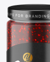 Сlear Glass Jar with Raspberry Jam Mockup