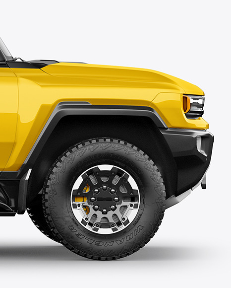 Electric Pickup Truck Mockup    Side View PSD #6