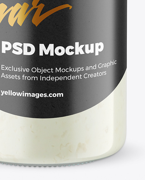 Сlear Glass Jar with Coconut Butter Mockup PSD #1