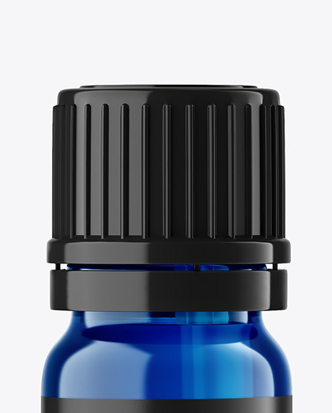 Blue Glass Dropper Bottle Mockup PSD #1