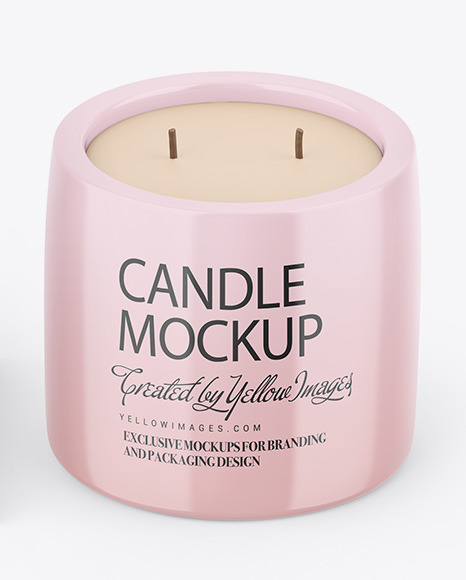 Glossy Candle W  Kraft Box Mockup PSD #6