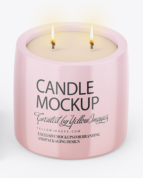 Glossy Candle W  Kraft Box Mockup PSD #7