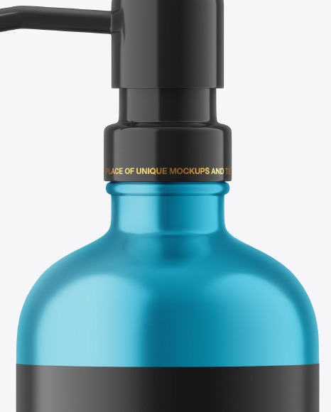 Metallic Bottle w  Pump Mockup PSD #1