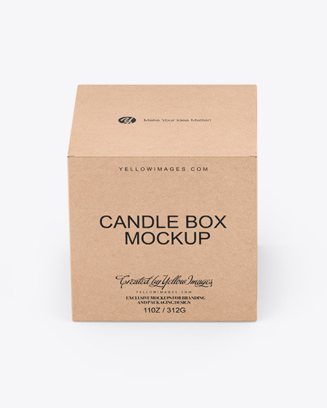 Glossy Metallic Candle W  Kraft Box Mockup PSD #2