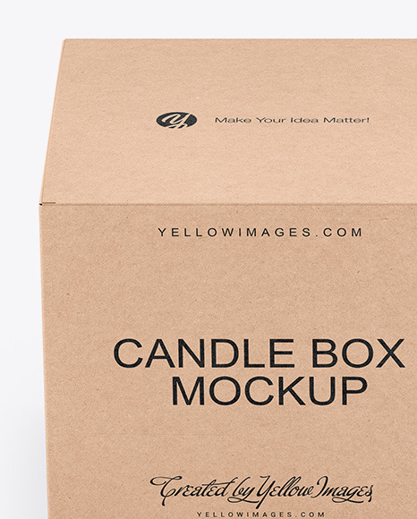 Matte Metallic Candle W  Kraft Box Mockup PSD #1
