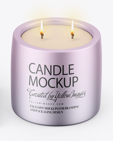Matte Metallic Candle W  Kraft Box Mockup PSD #7