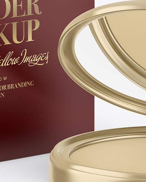 Metallic Compact Powder Mockup PSD #2