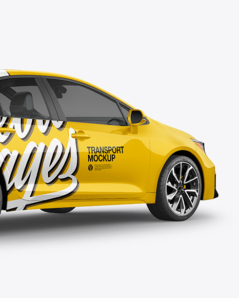 Sedan Mockup   Back Half Side View PSD #4