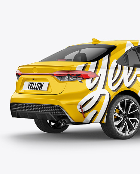 Sedan Mockup   Back Half Side View PSD #2
