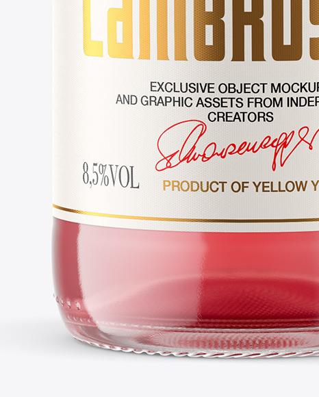 Clear Glass Bottle w  Pink Wine Mockup PSD #6