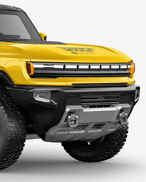 Electric Pickup Truck Mockup   Half Side View PSD #6