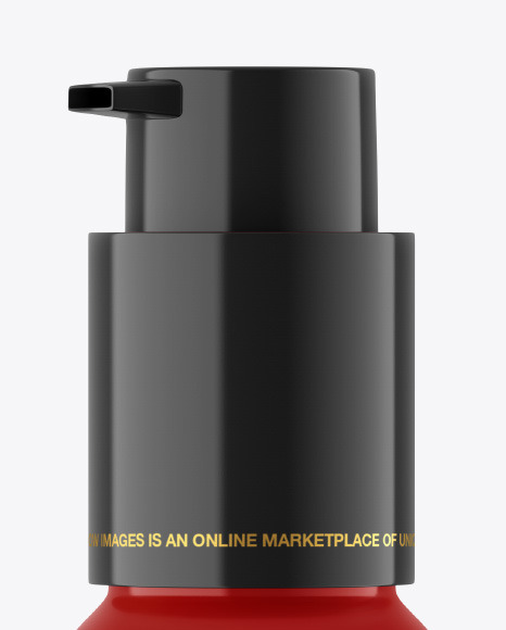 Glossy Plastic Sanitizer Bottle Mockup PSD #1