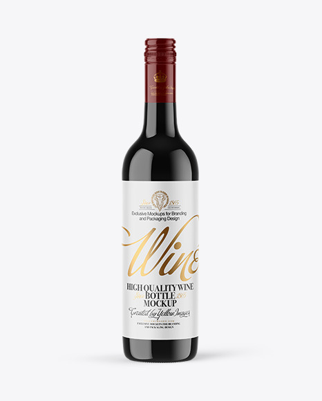Dark Glass Wine Bottle with Screw Cap Mockup